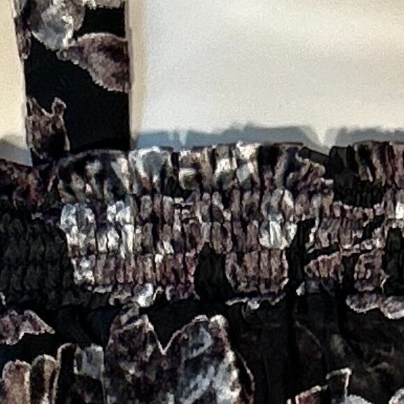 DR2 SZ S Purple & Black Burnout Velvet Top Whimsigoth Boho Dark Romance 80's - Picture 5 of 13